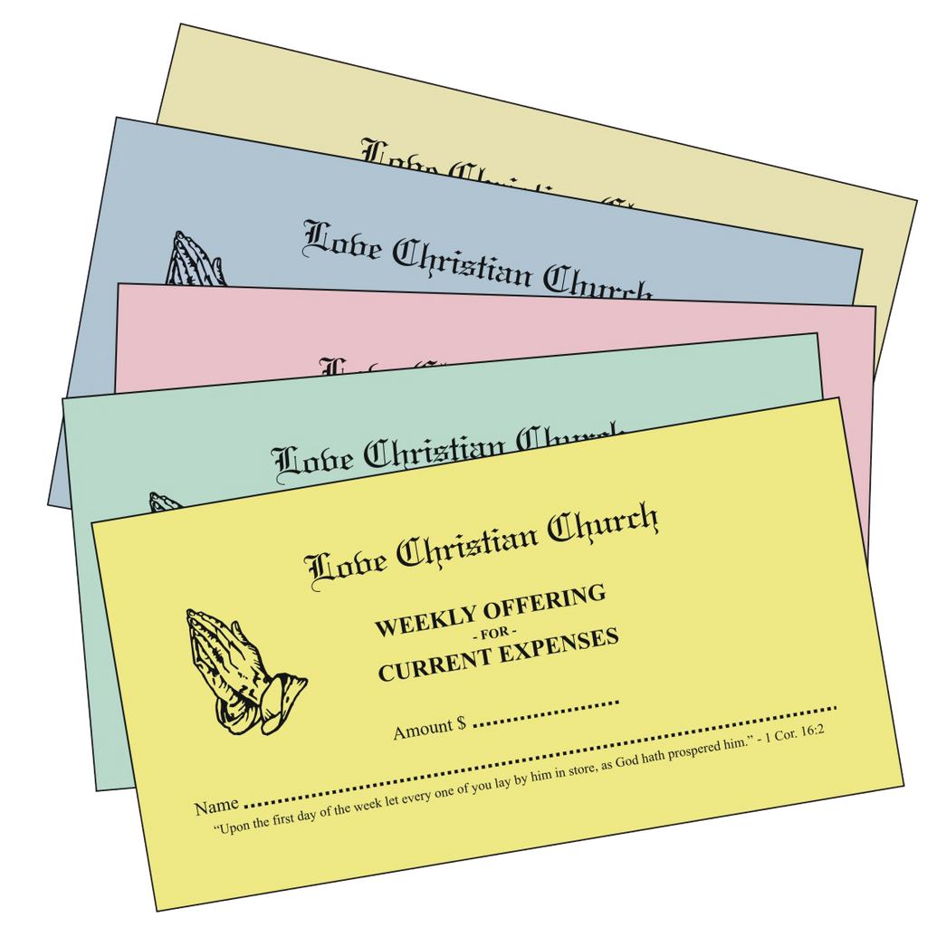 Colored Pew Tithing Envelopes – envelopes4churches.com