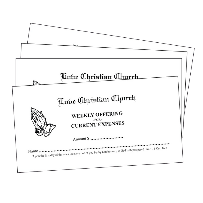 White Pew Tithing Envelopes - envelopes4churches.com